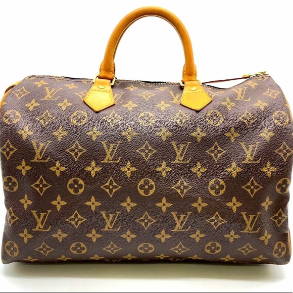 Auth Louis Vuitton Monogram Speedy 35 Handbag
